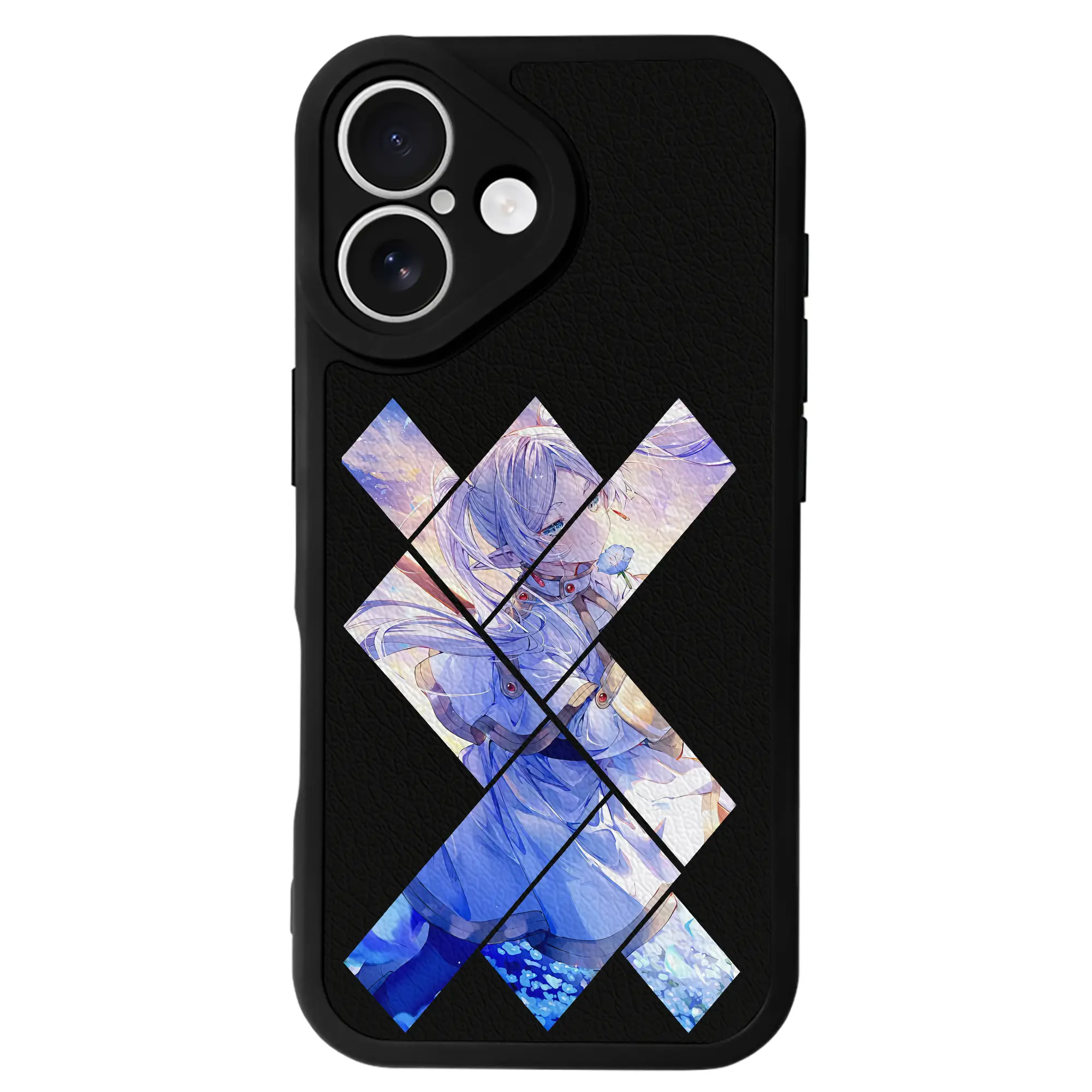 葬送のフリーレン（Frieren） グッズ,フリーレン（Frieren） - IPhone 16シリーズ対応 ・ シリコンスマホケース ・ レザー調 ・ 高精度フィット ・ 耐衝撃 ・ ワイヤレス充電対応 ・ 精密カット